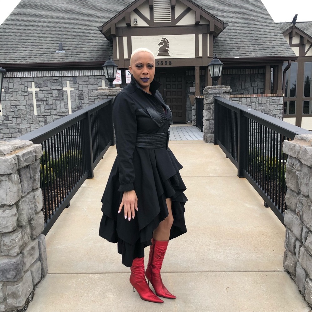 Black shirt dress